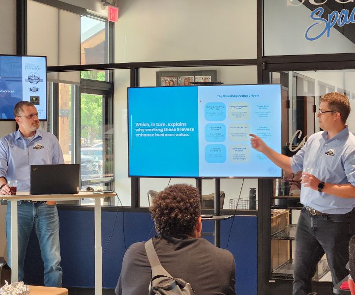 Business consulting presentation on value drivers.